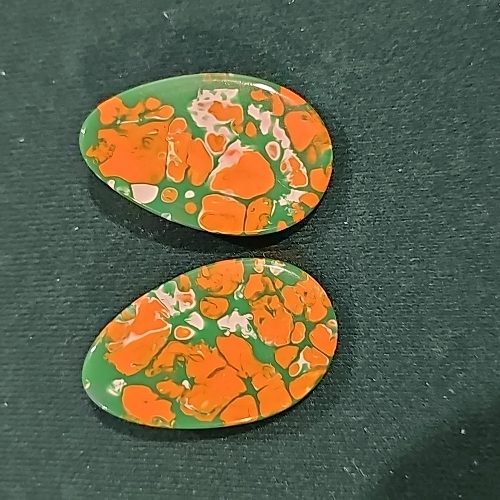 Sassy Jones Marisol Earrings-Green/Orange